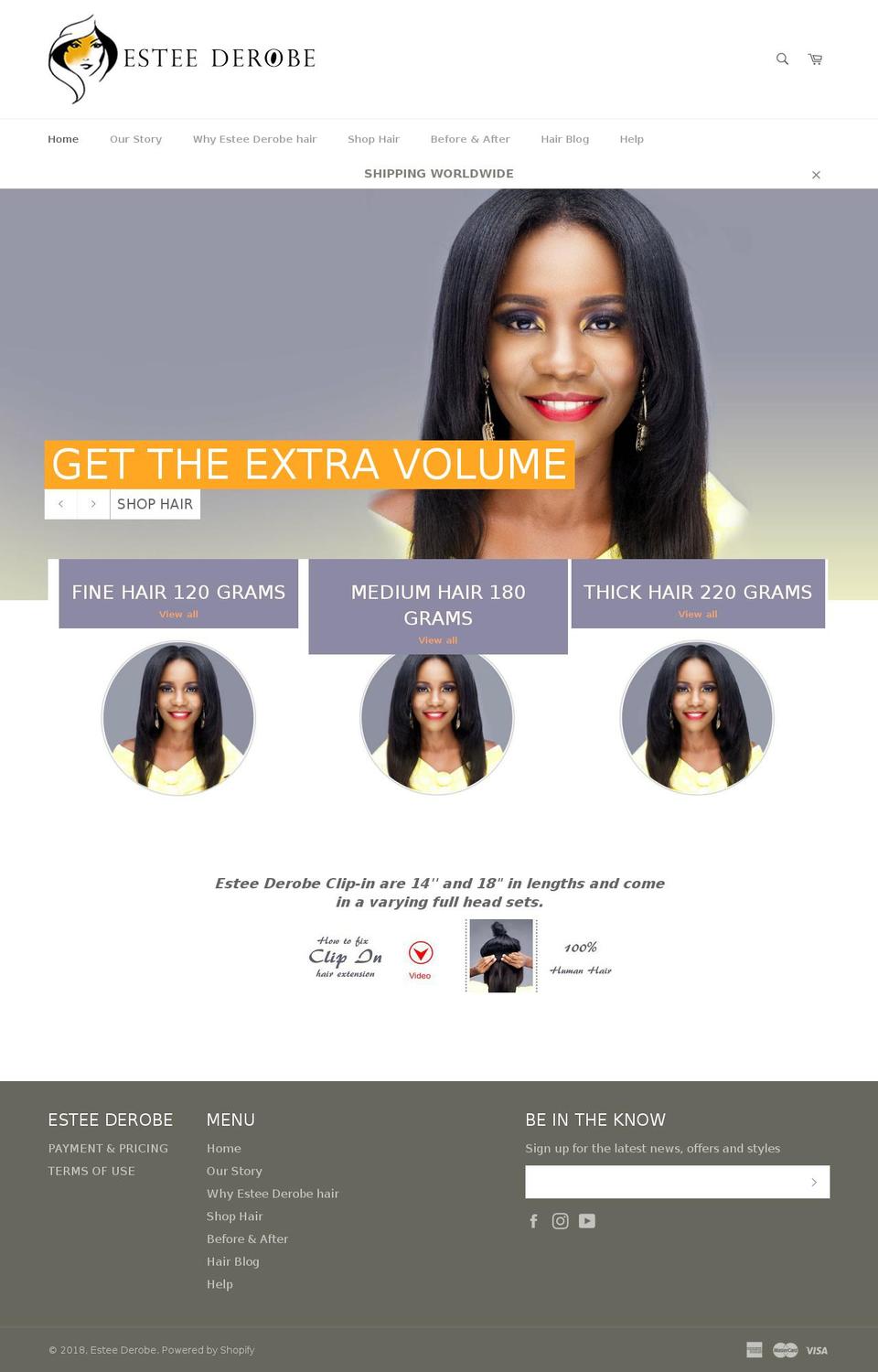 esteederobe.com shopify website screenshot