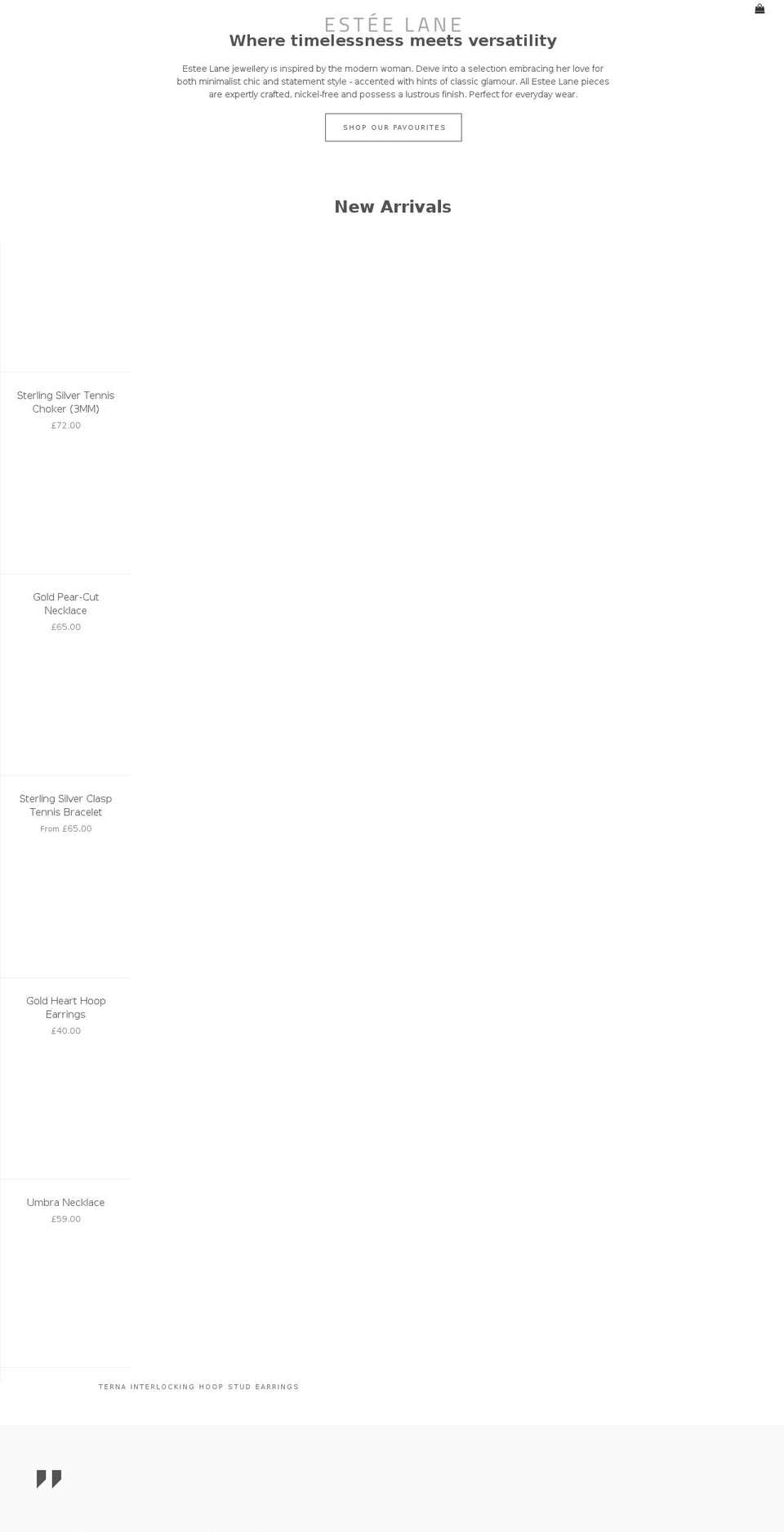 esteelane.com — Shopify storefront screenshot