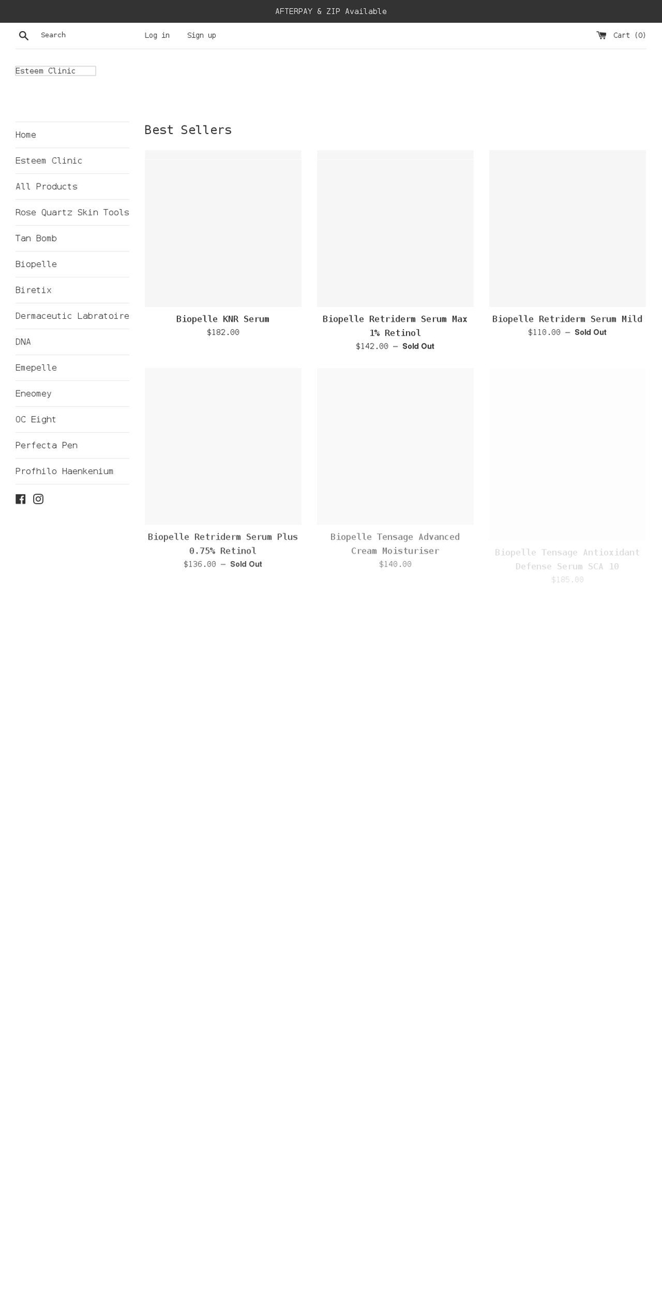 esteemclinic.shop shopify website screenshot