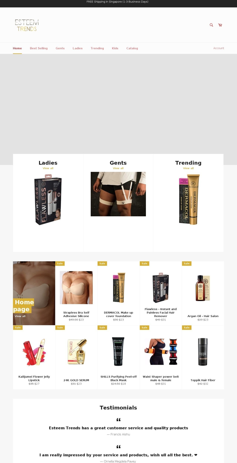 esteemtrends.com shopify website screenshot