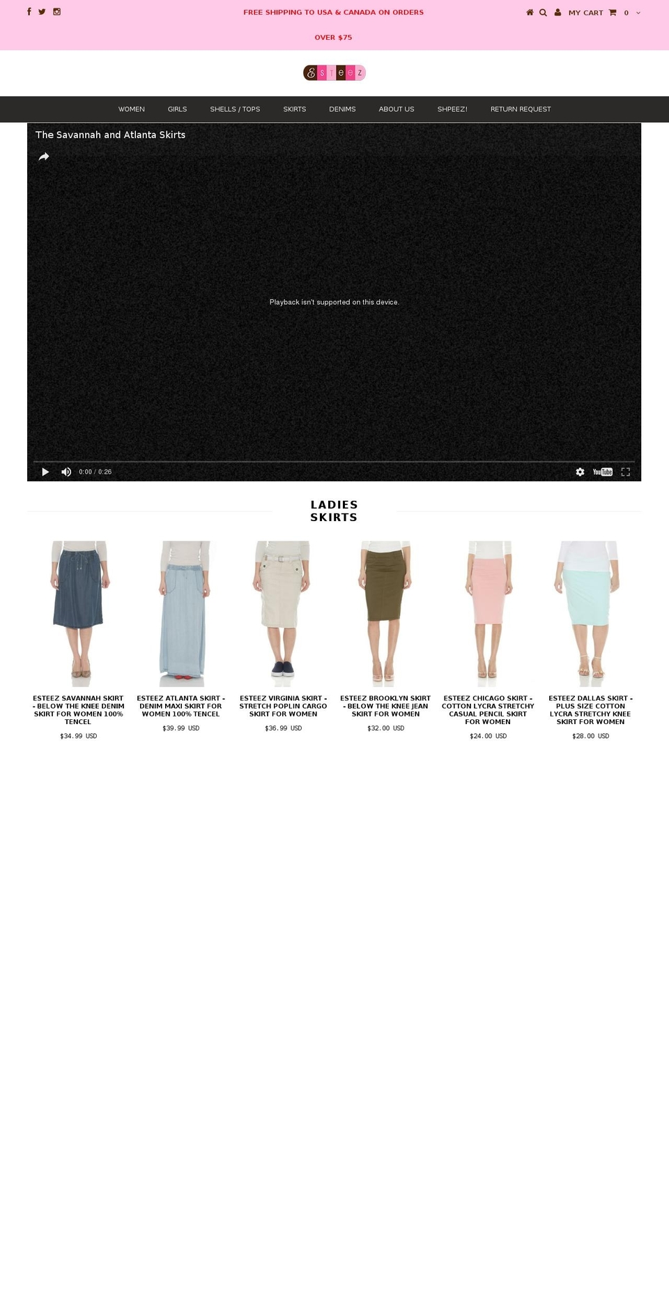 esteezonline.com shopify website screenshot