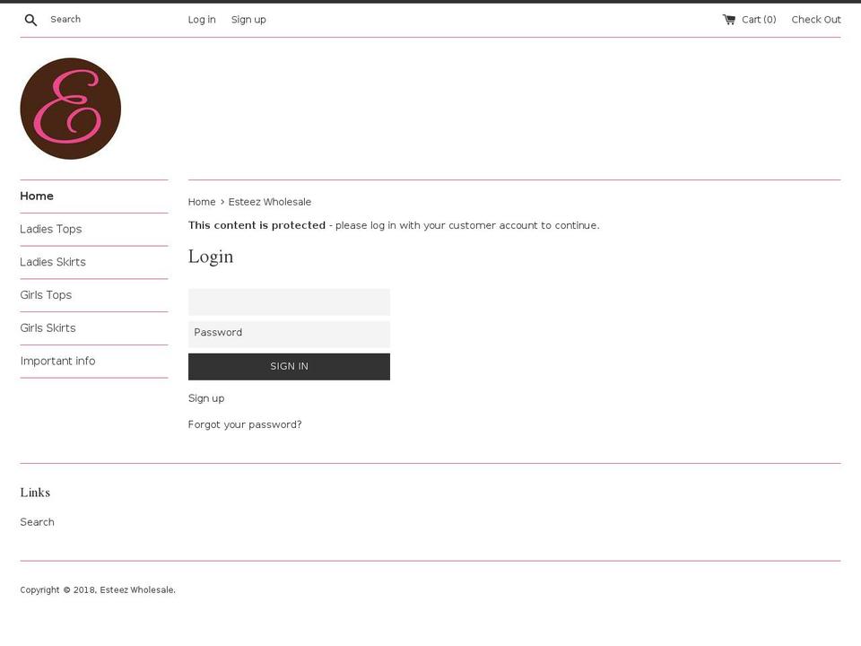 esteezwholesale.com — Shopify storefront screenshot
