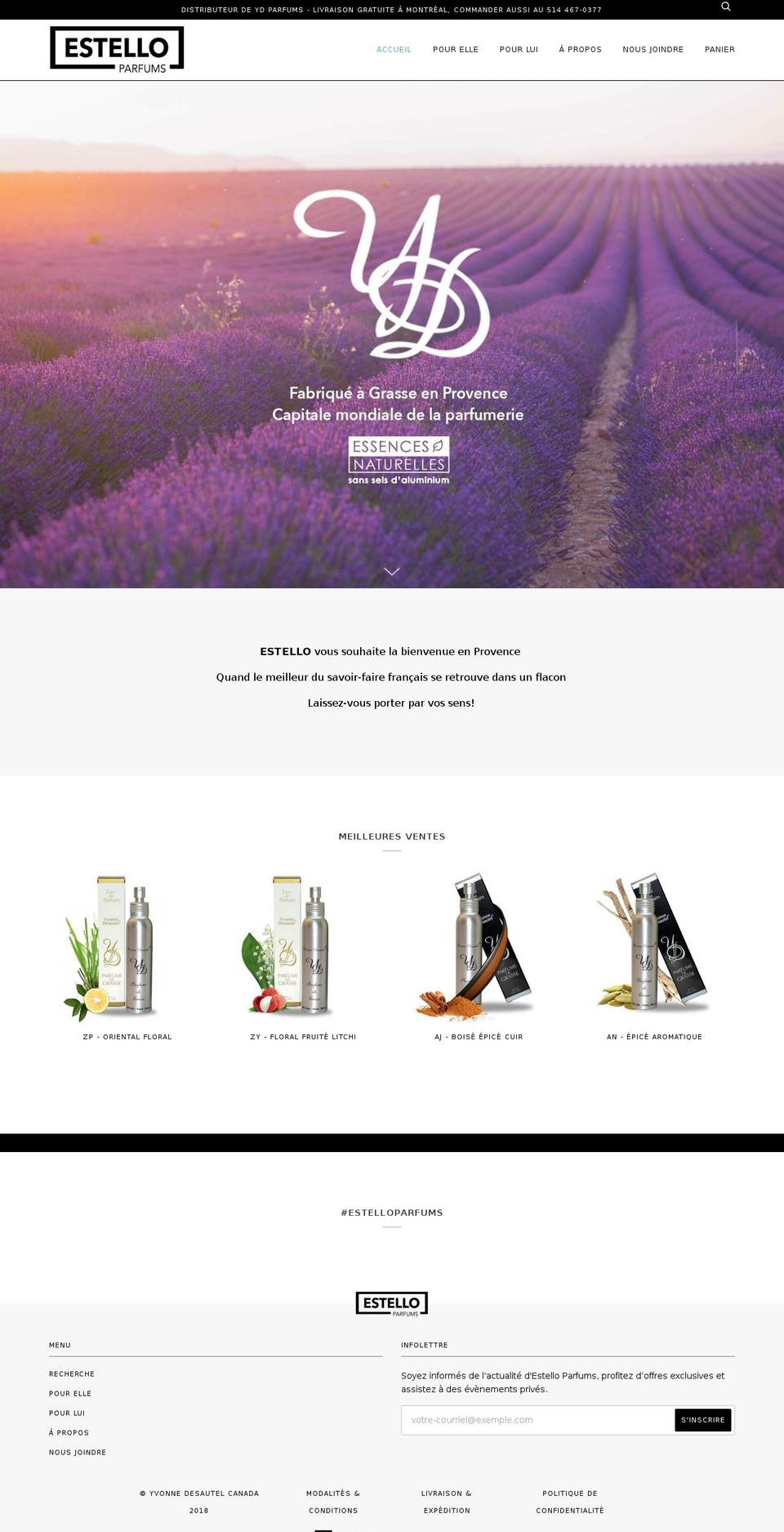 estelloparfums.com shopify website screenshot