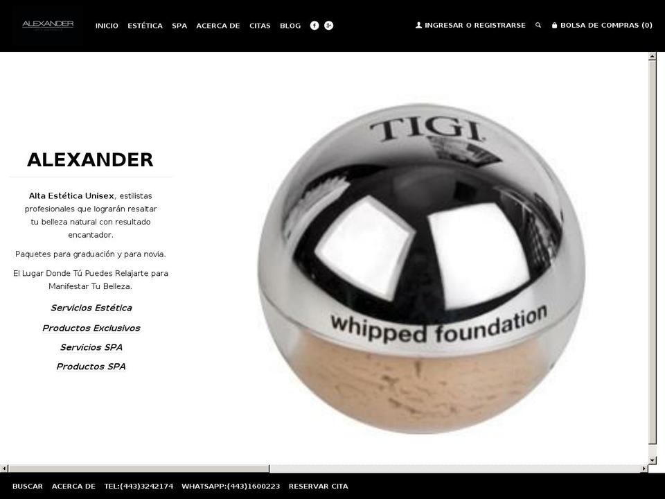esteticaalexander.com — Shopify storefront screenshot