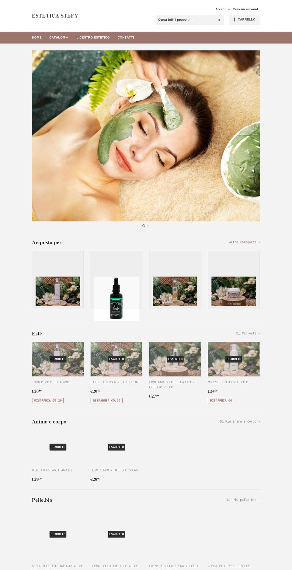 esteticastefy.it shopify website screenshot