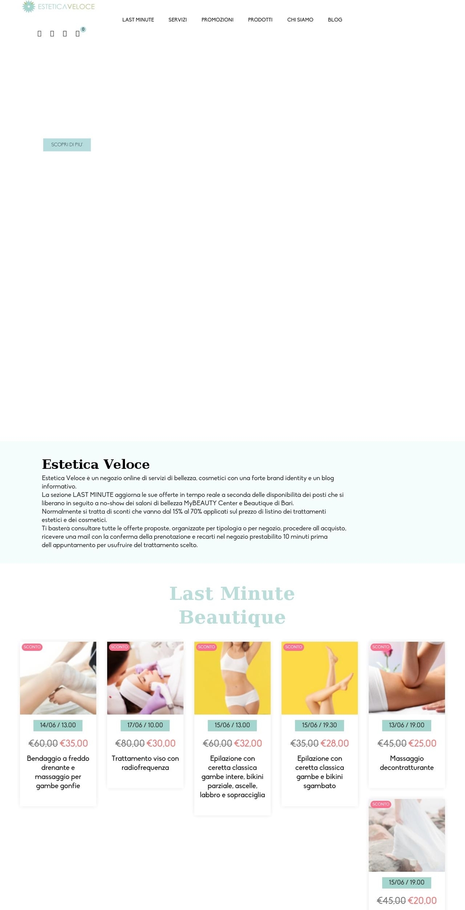 esteticaveloce.it shopify website screenshot