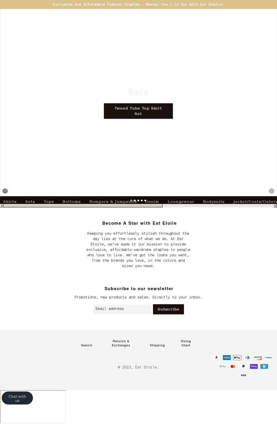 estetoilefashion.com shopify website screenshot