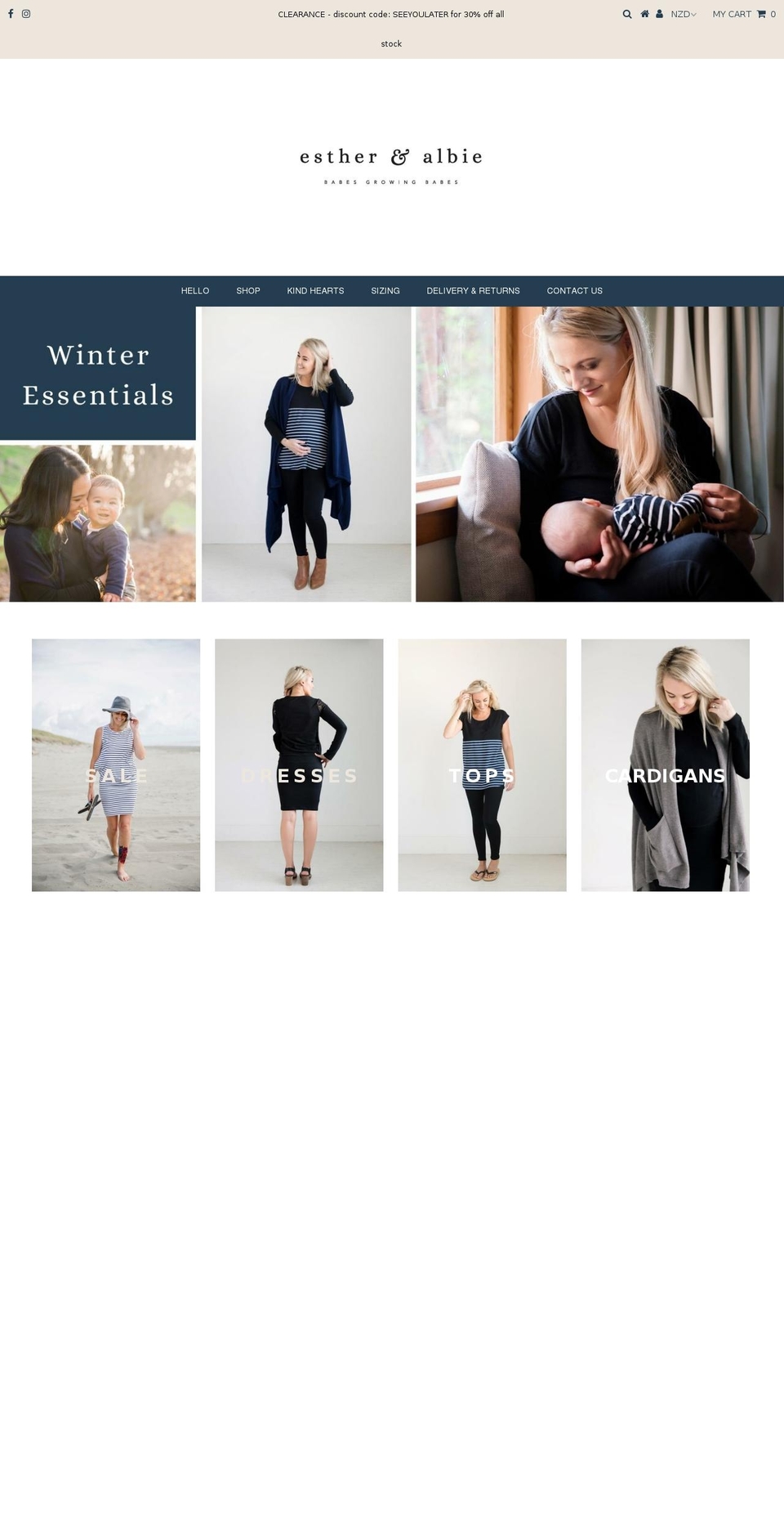 estherandalbie.com shopify website screenshot