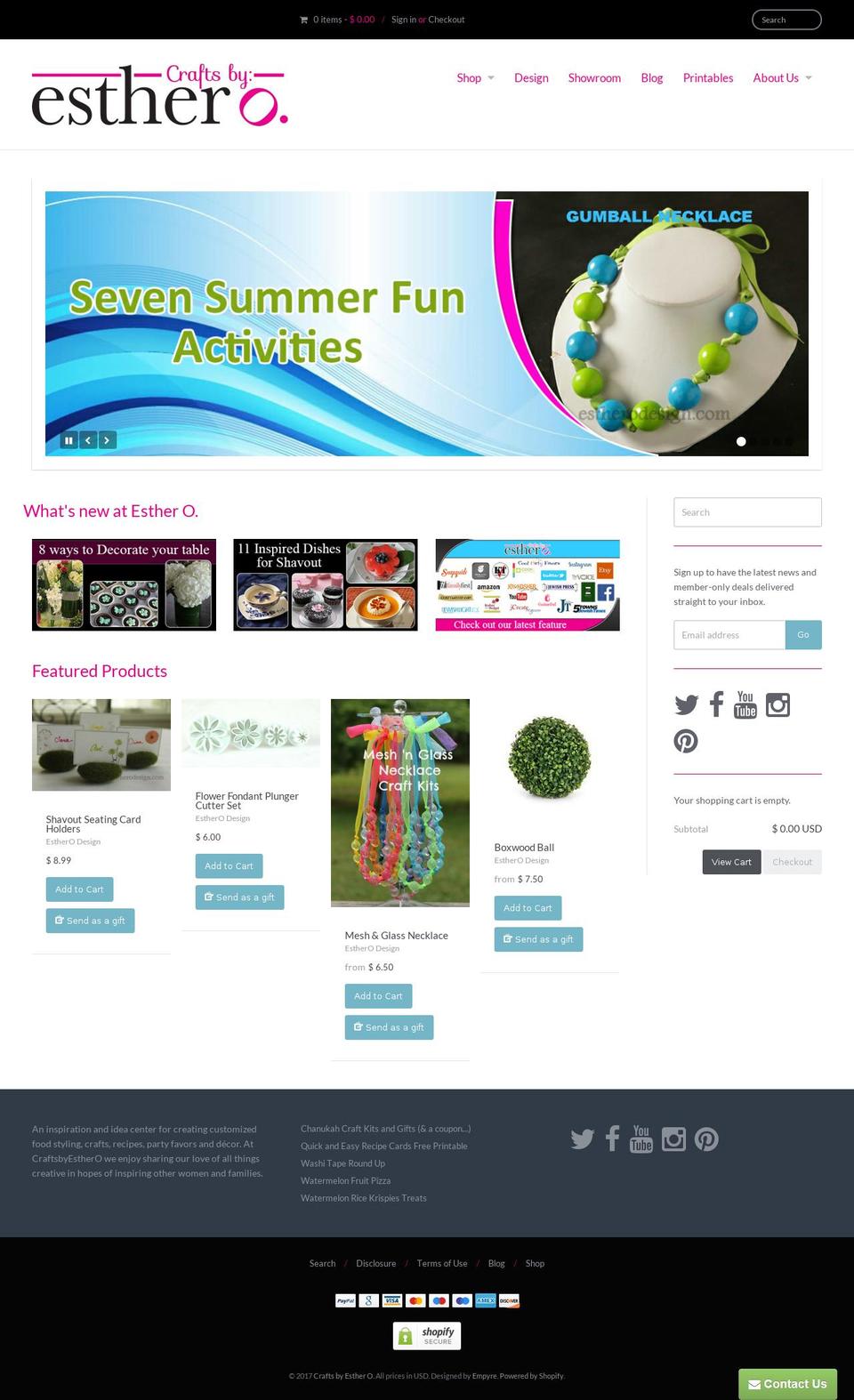 estherodesign.com shopify website screenshot