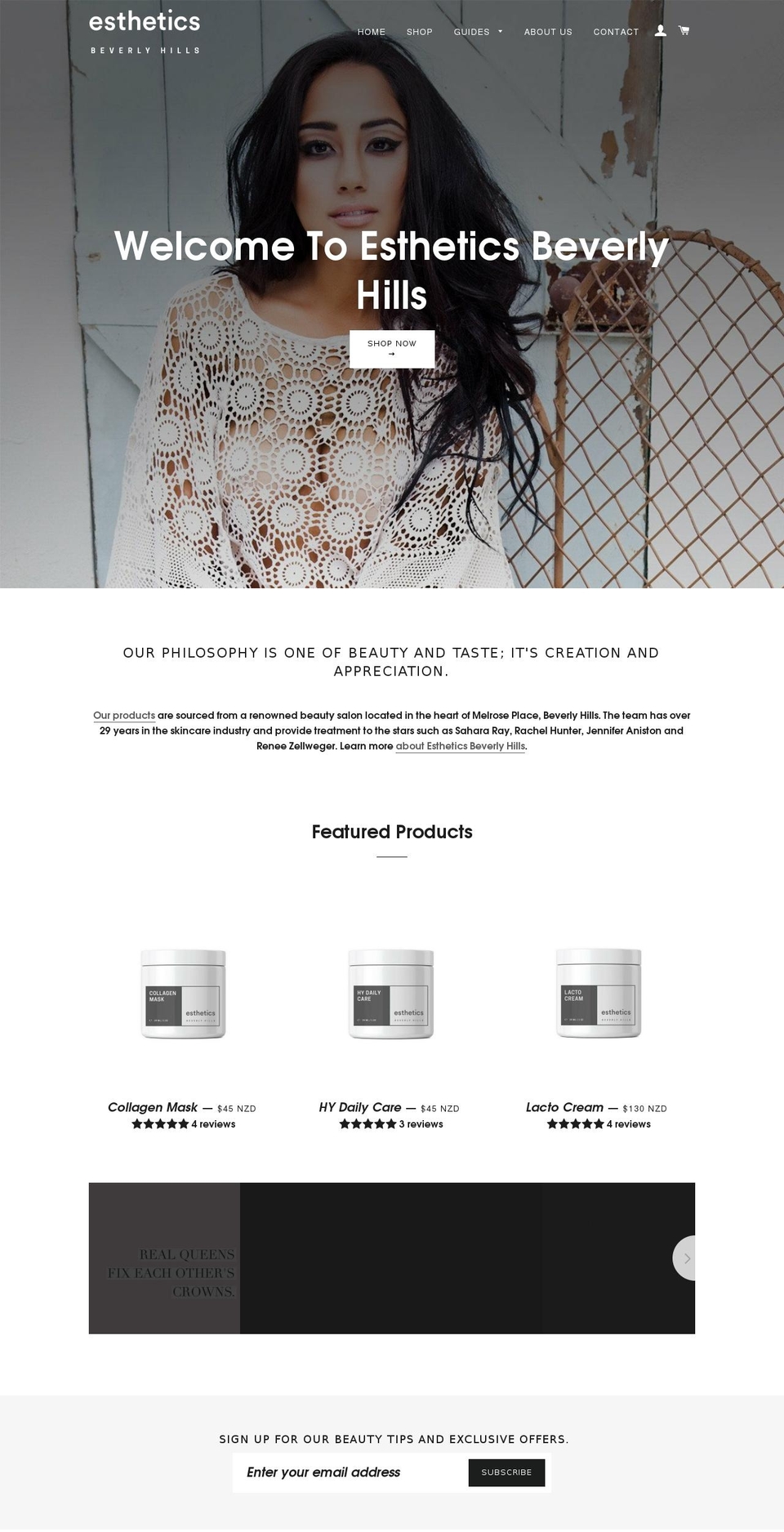 estheticsbh.com shopify website screenshot