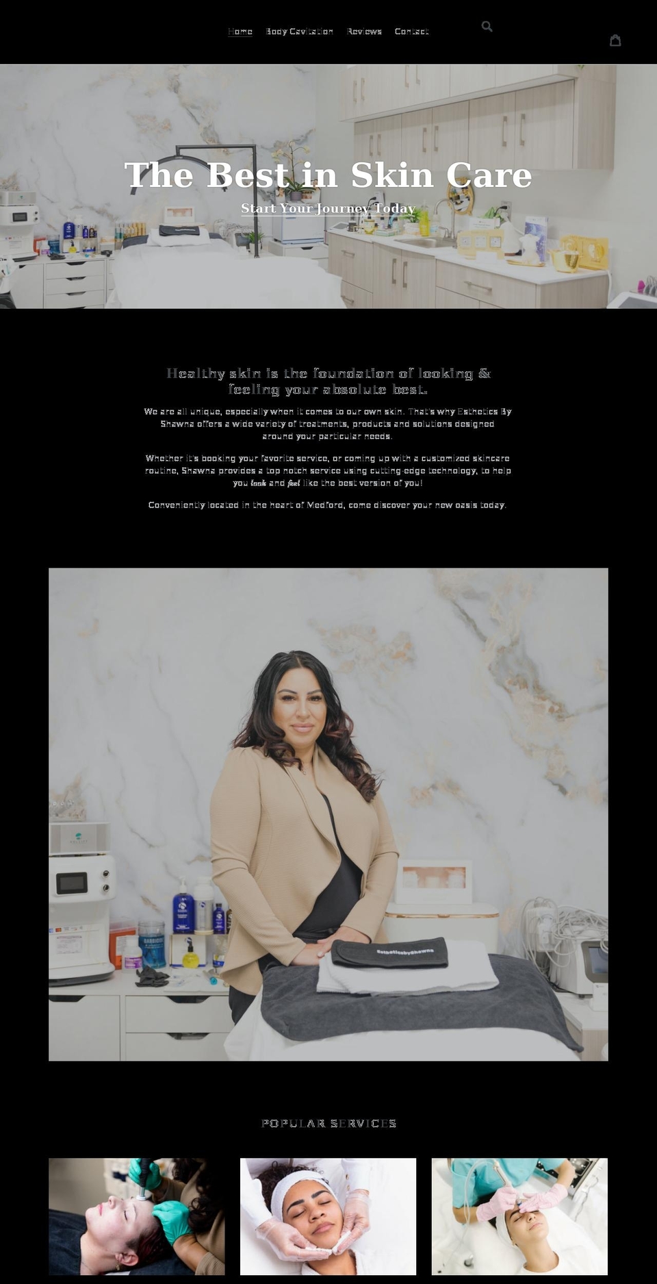 estheticsbyshawna.com shopify website screenshot