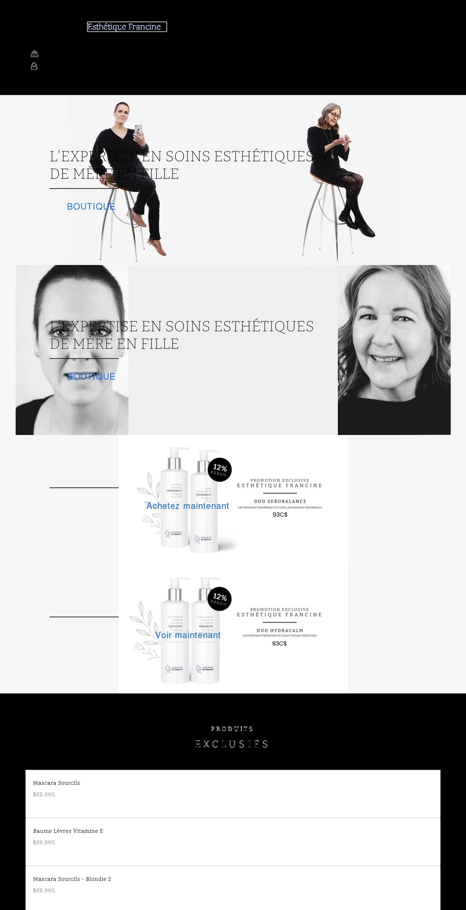 esthetique-francine.com shopify website screenshot