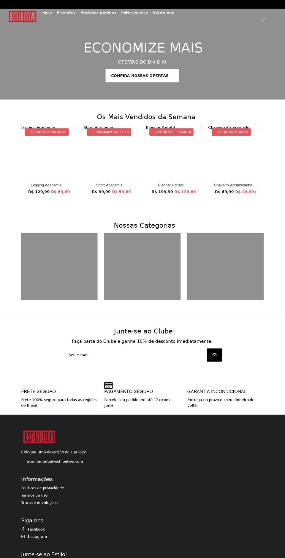 Tema-v Shopify theme site example estiloativo.com