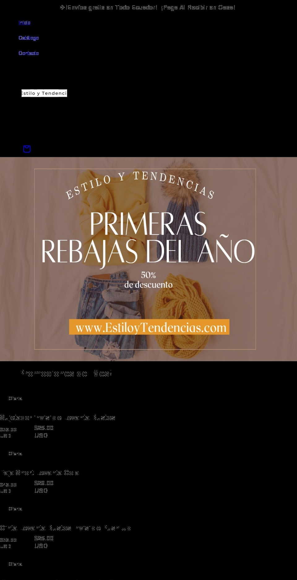 estiloytendencias.com shopify website screenshot