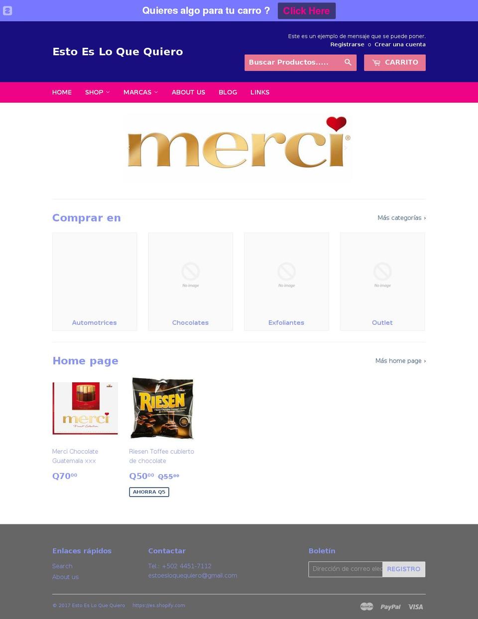 estoesloquequiero.com shopify website screenshot