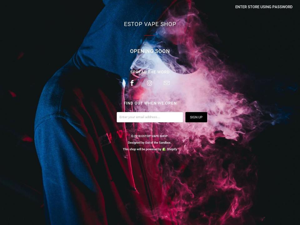 estopvapeshop.com — Shopify storefront screenshot