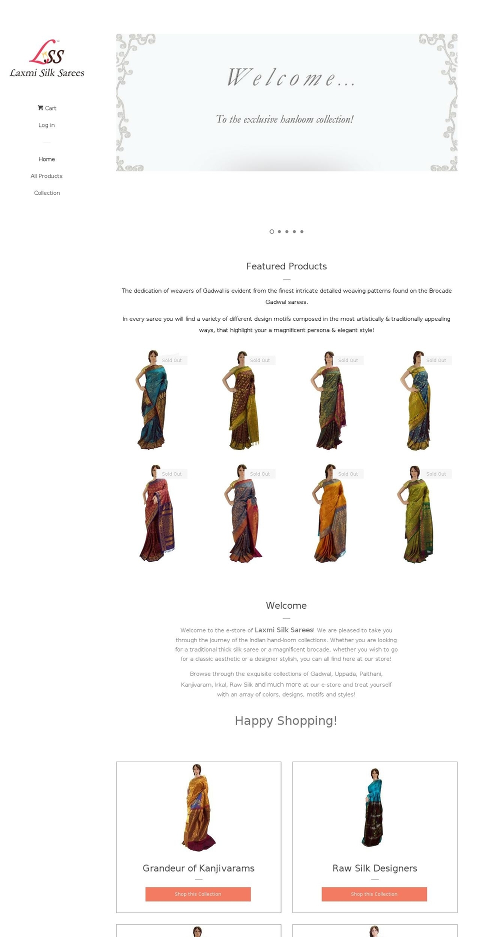 estore-laxmisilksarees.com shopify website screenshot