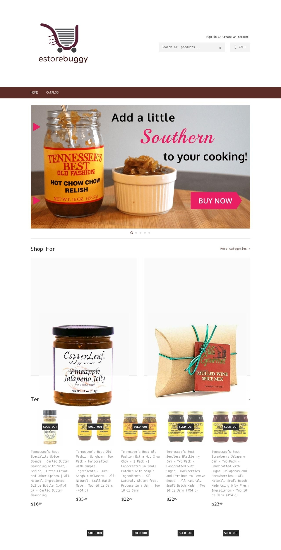 estorebuggy.com shopify website screenshot