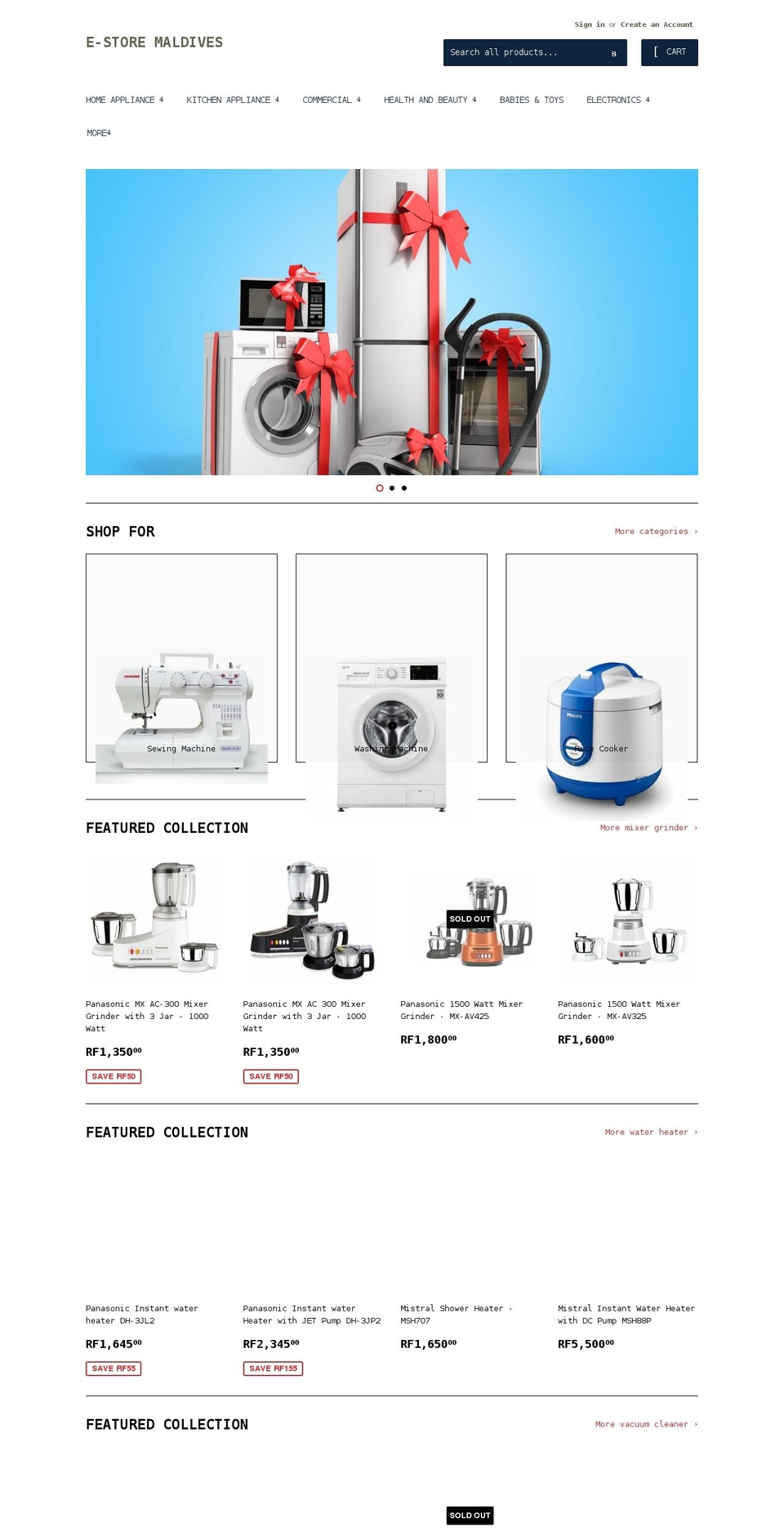 estoremaldives.com shopify website screenshot