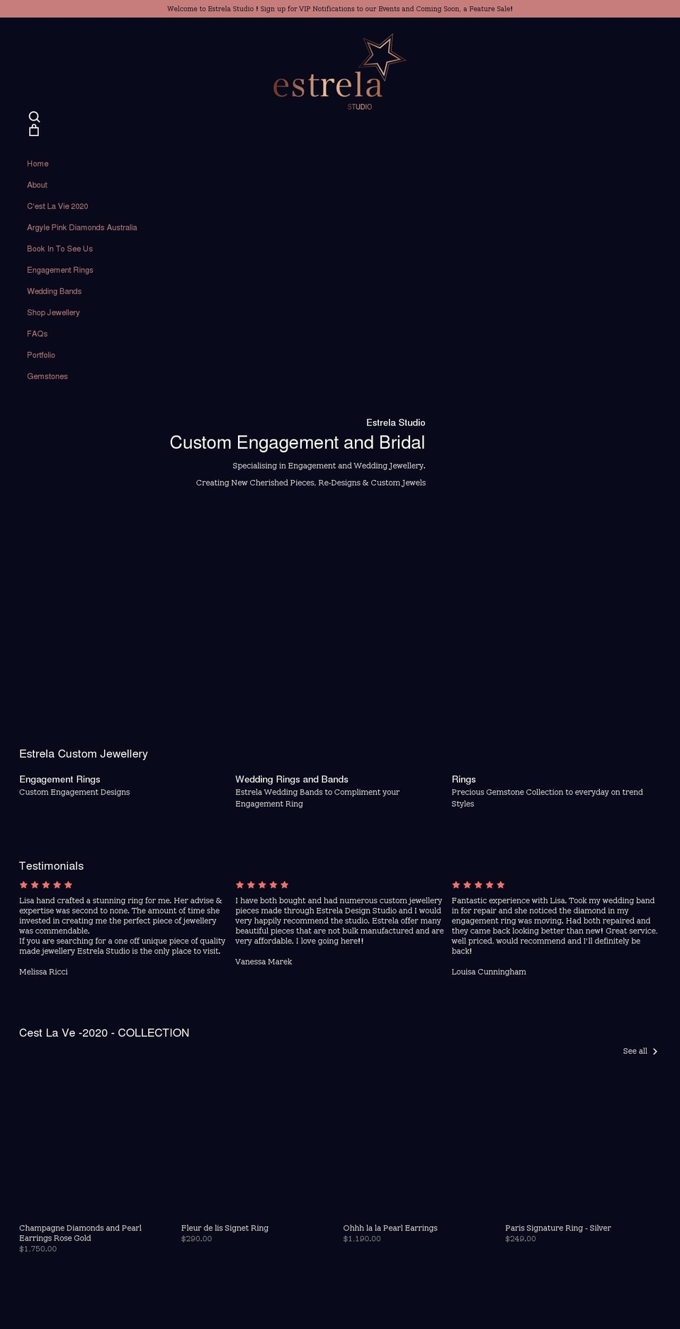 estreladesign.com.au shopify website screenshot