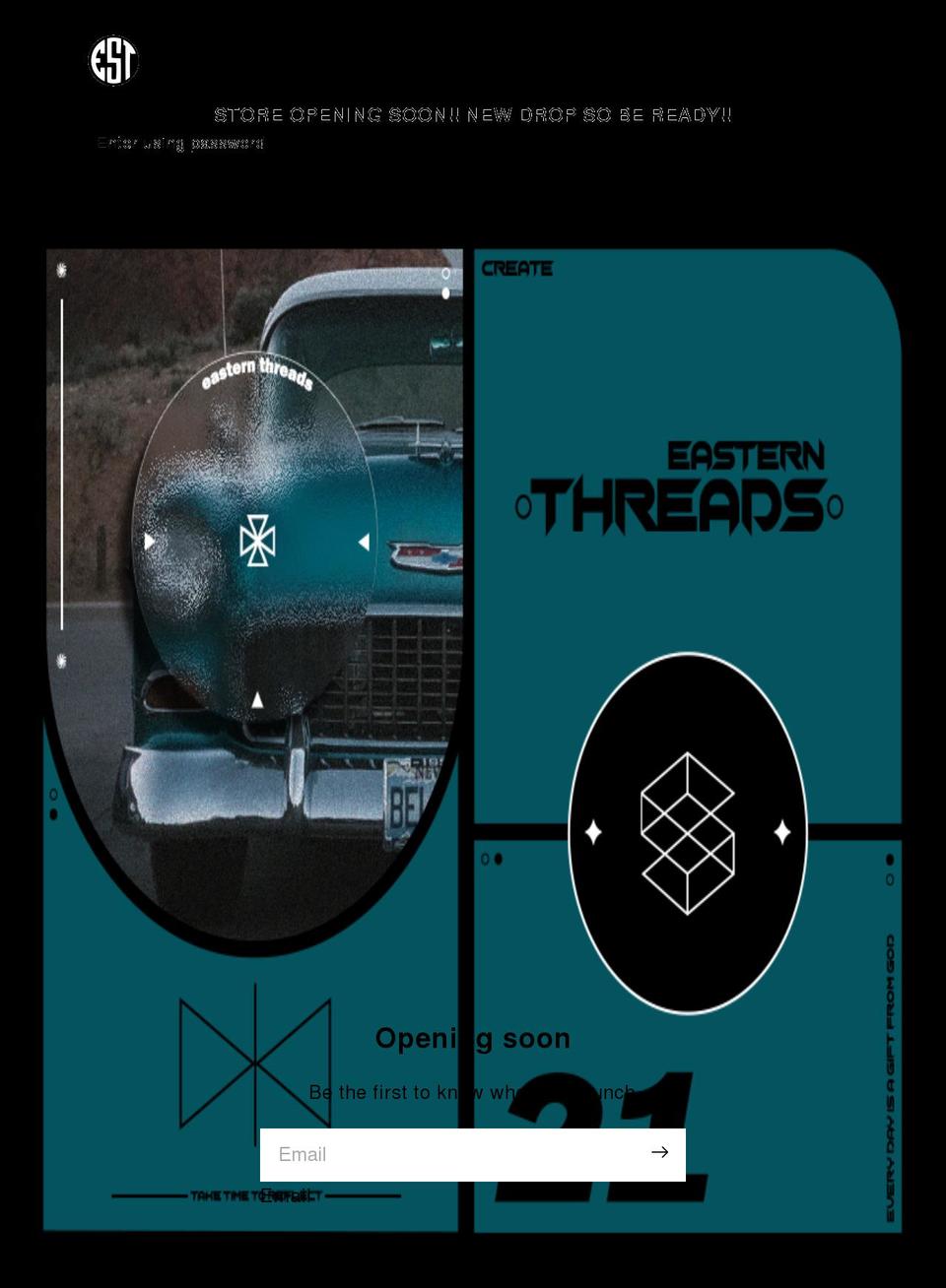 estthreads.com shopify website screenshot