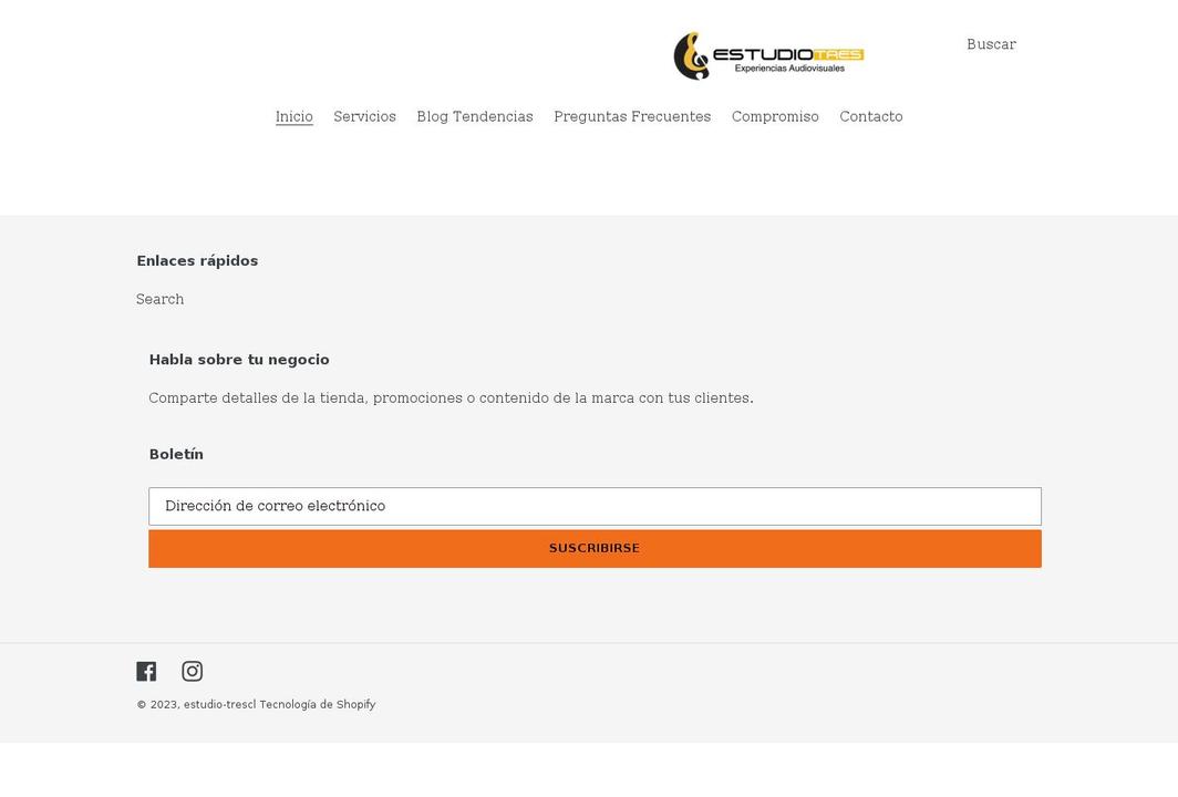 estudiotres.cl shopify website screenshot