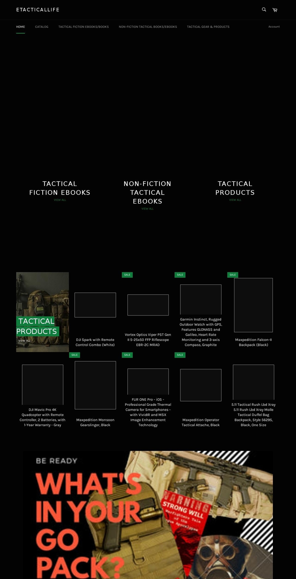 etacticallife.com shopify website screenshot