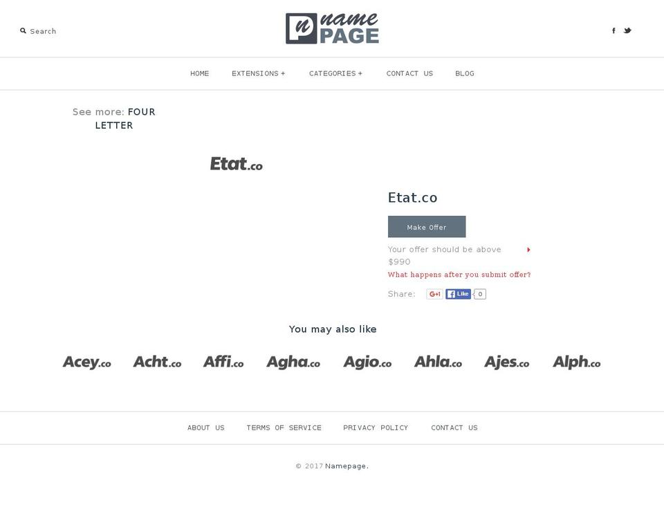 etat.co shopify website screenshot