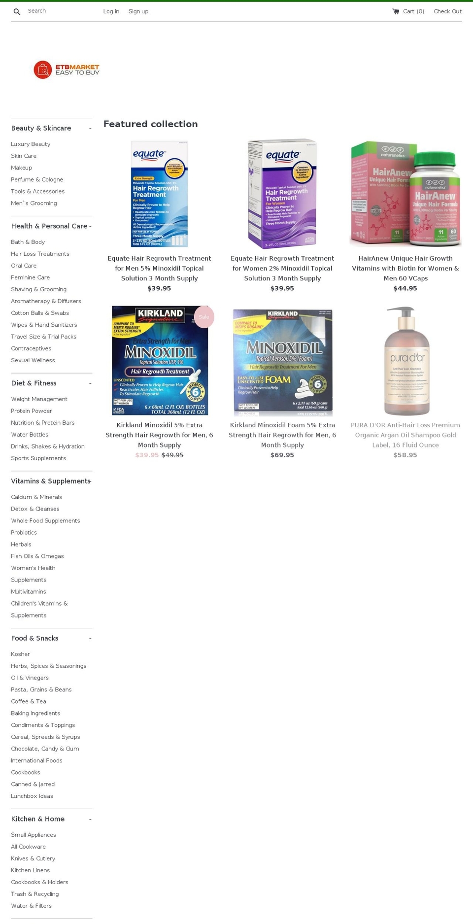 etbmarket.com shopify website screenshot