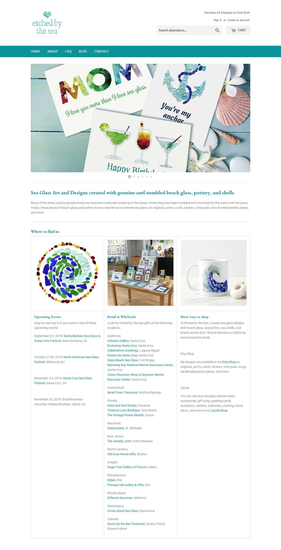 etchedbythesea.com shopify website screenshot