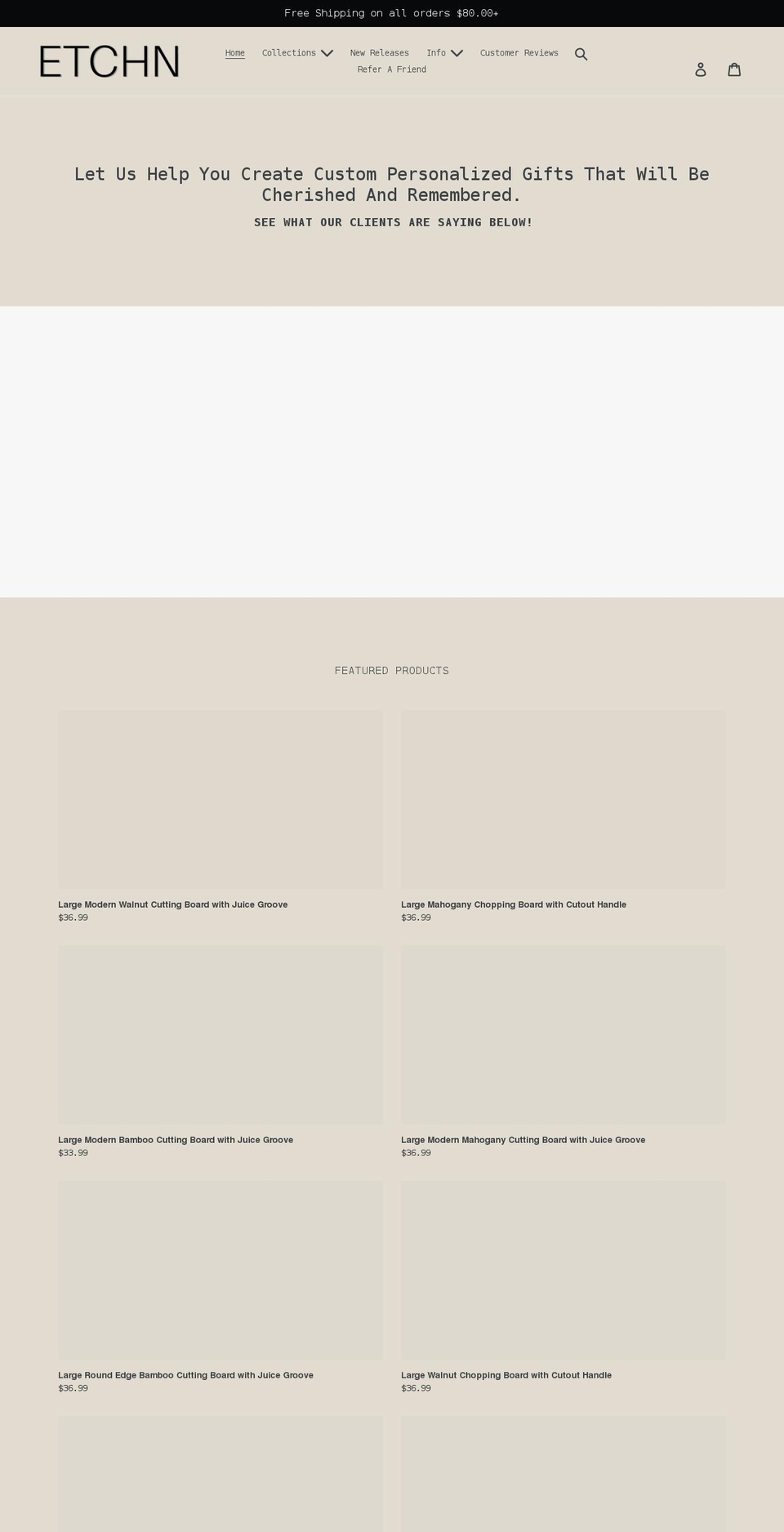 etchn.com shopify website screenshot