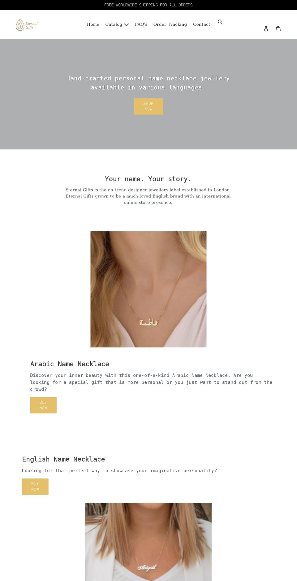 eternal-gifts.com shopify website screenshot