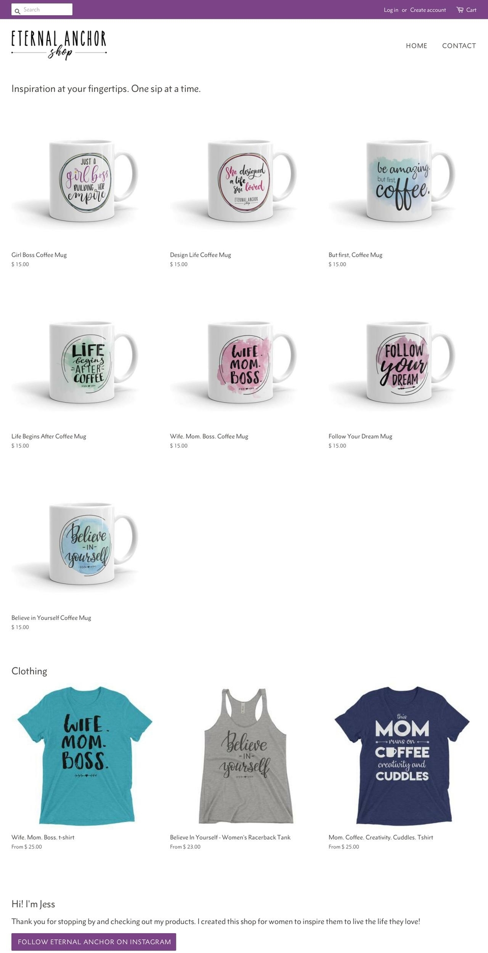 eternalanchor.com — Shopify storefront screenshot