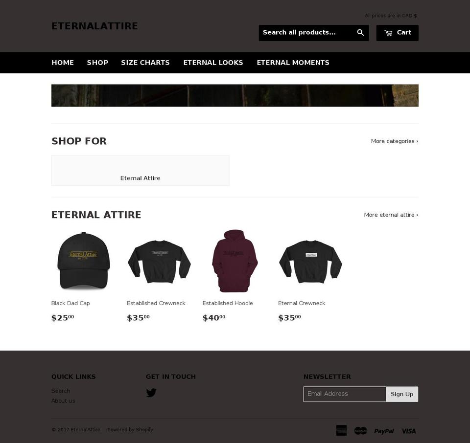 eternalattire.com shopify website screenshot