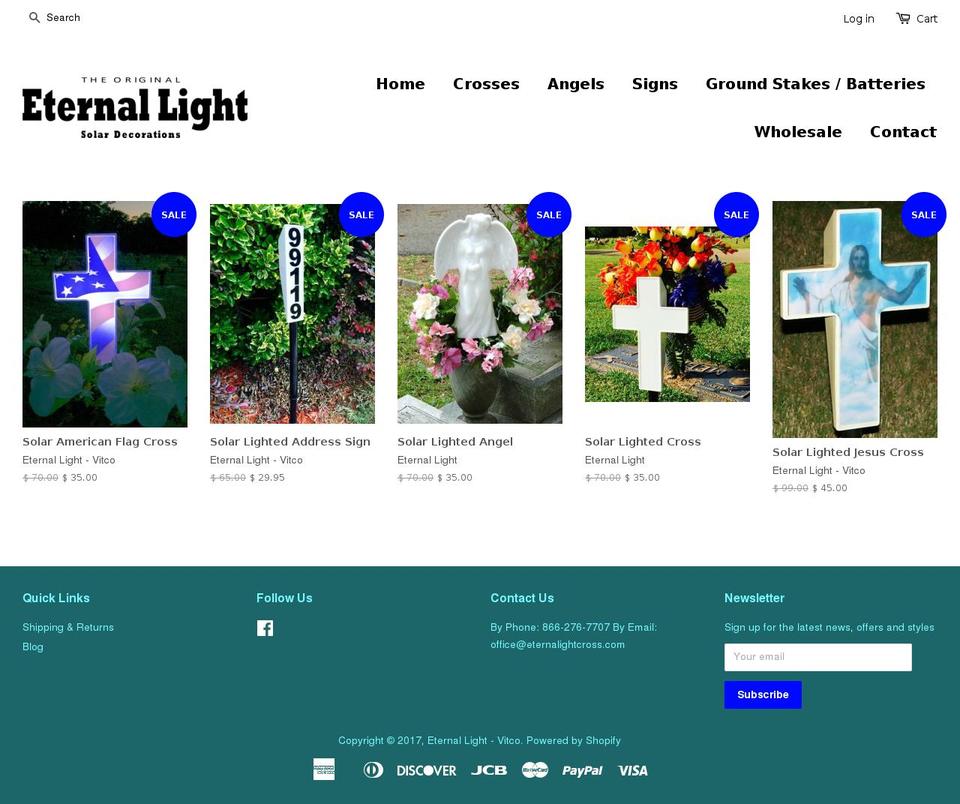 eternalightcross.com shopify website screenshot