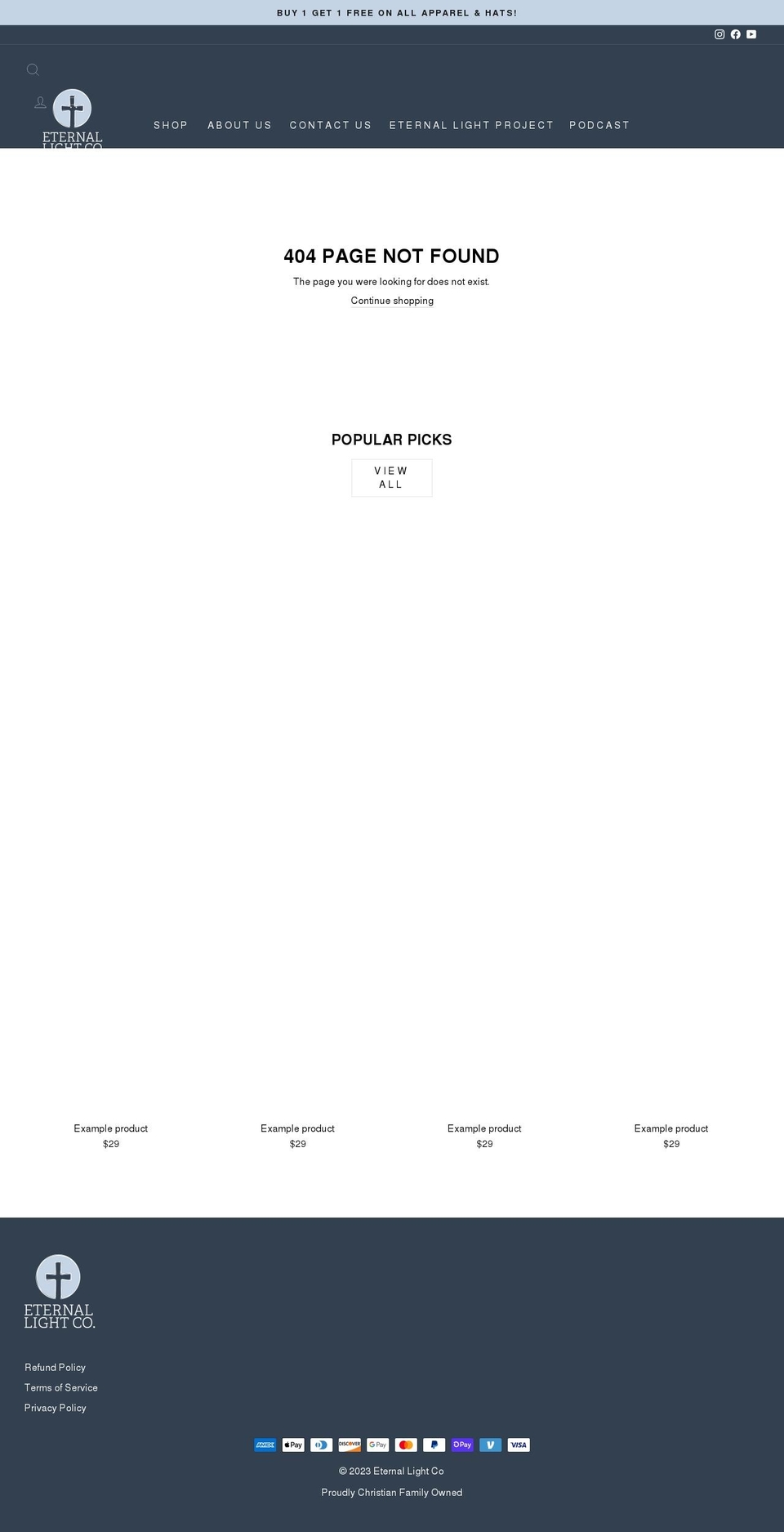 eternalightwholesale.com — Shopify storefront screenshot