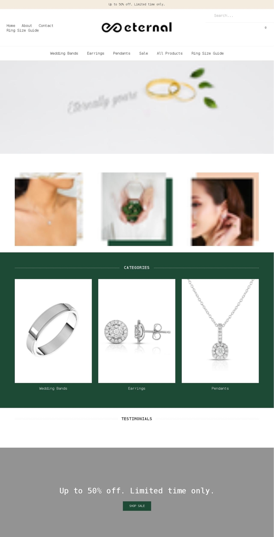 eternaljewelry.com shopify website screenshot