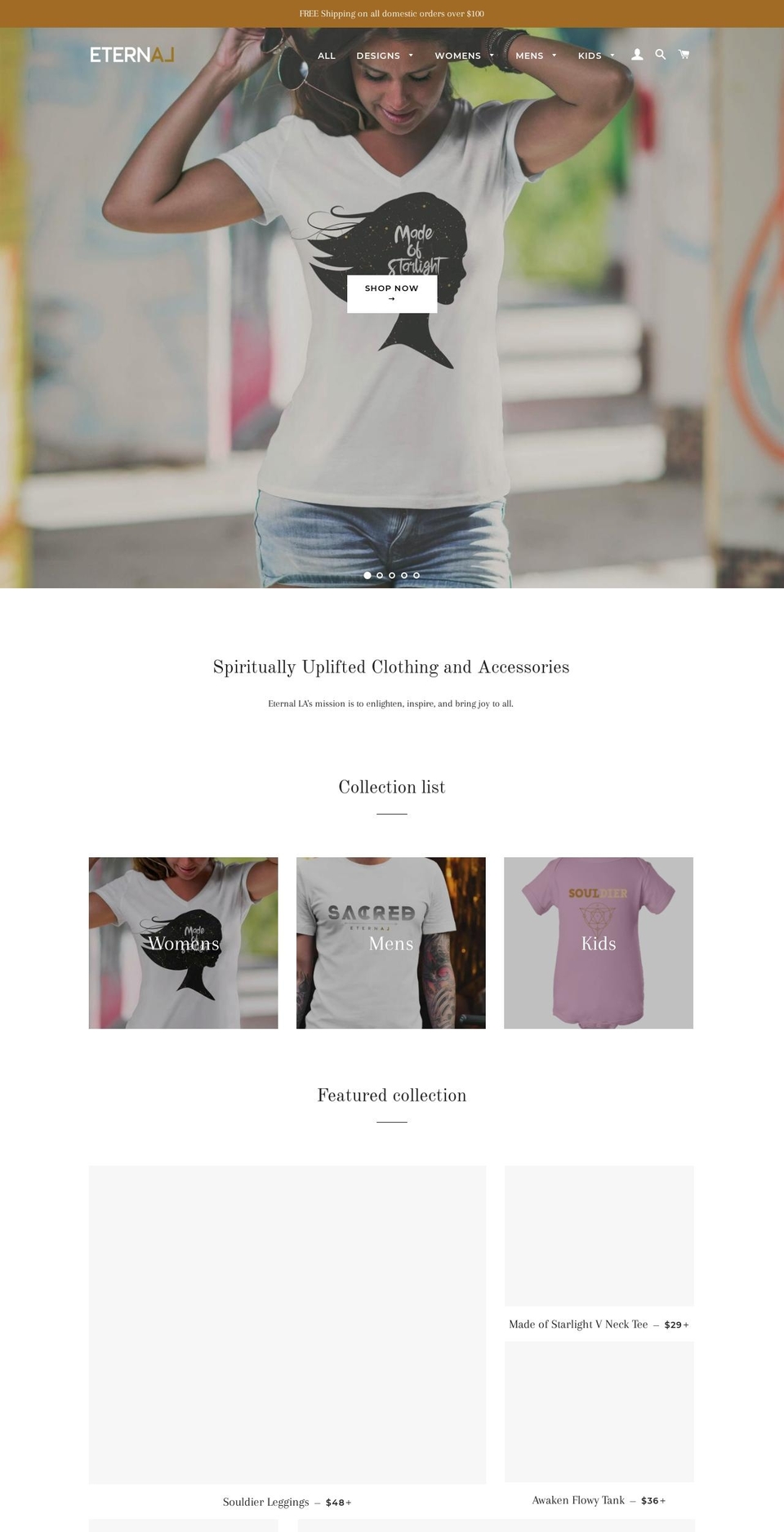 eternalla.com — Shopify storefront screenshot