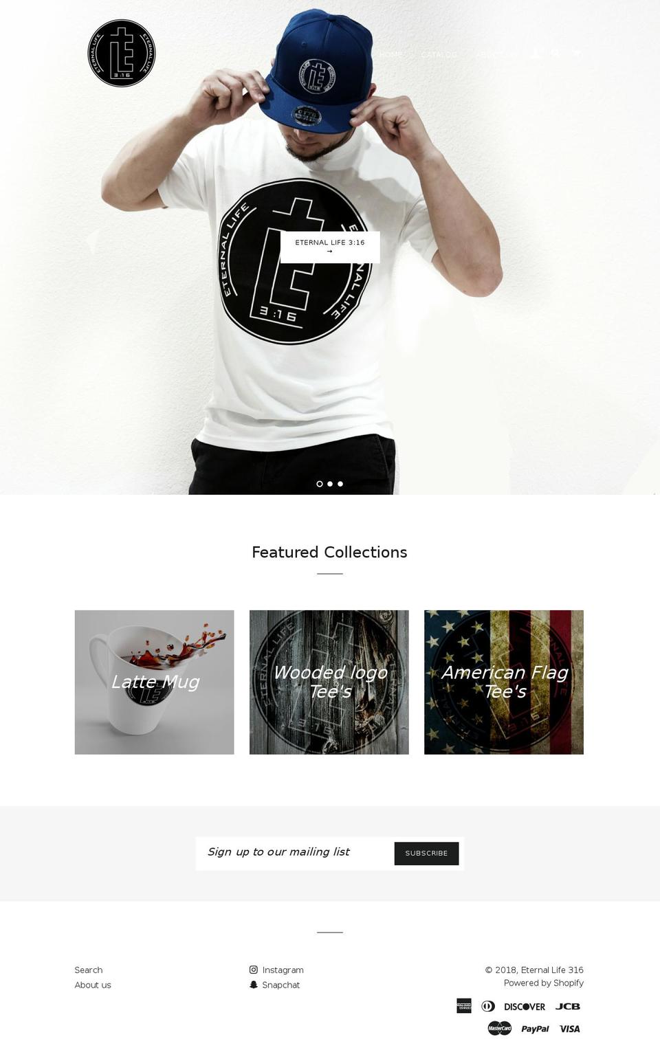 eternallife316.com — Shopify storefront screenshot