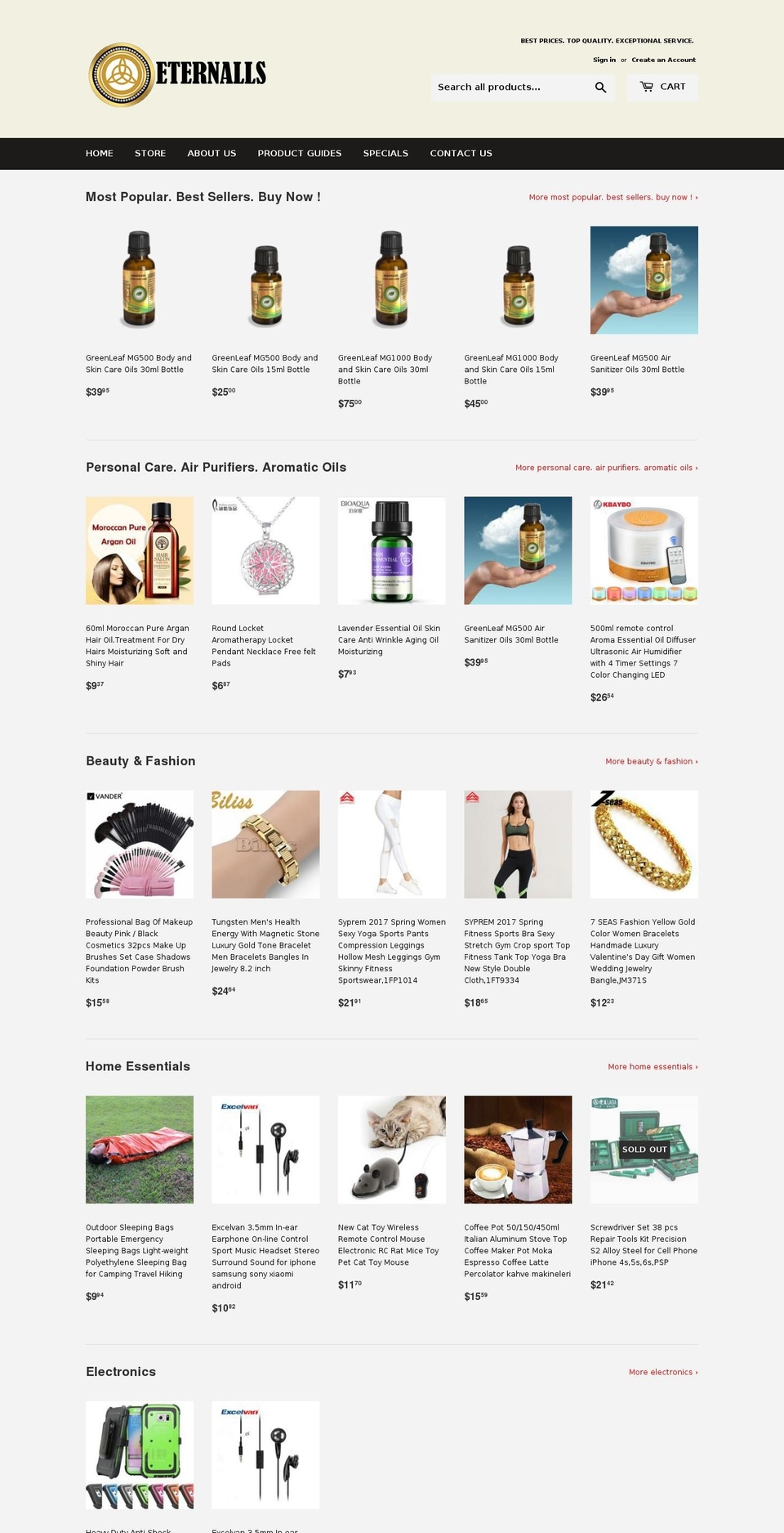 eternalls.com — Shopify storefront screenshot
