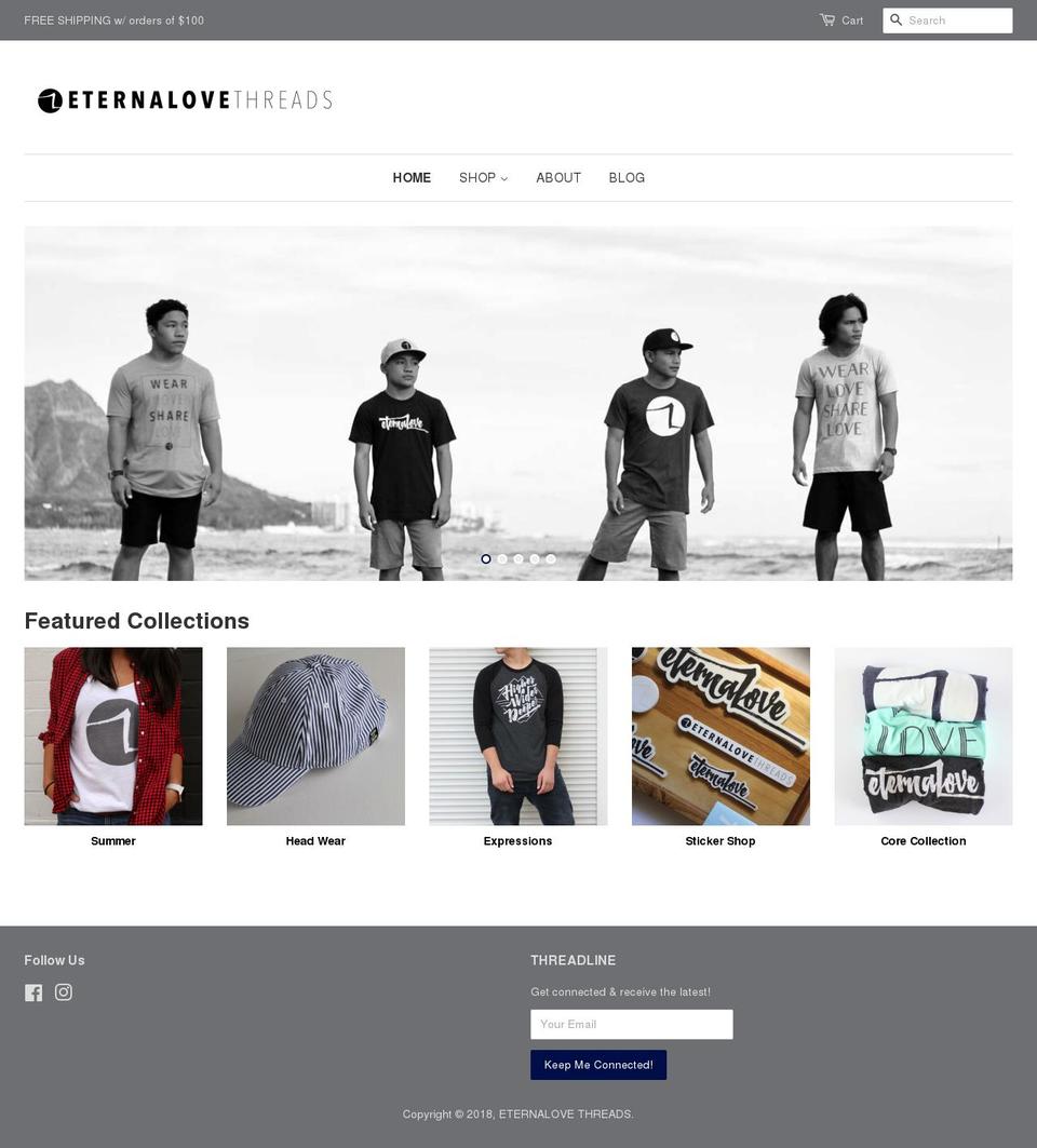 eternalovethreads.com — Shopify storefront screenshot