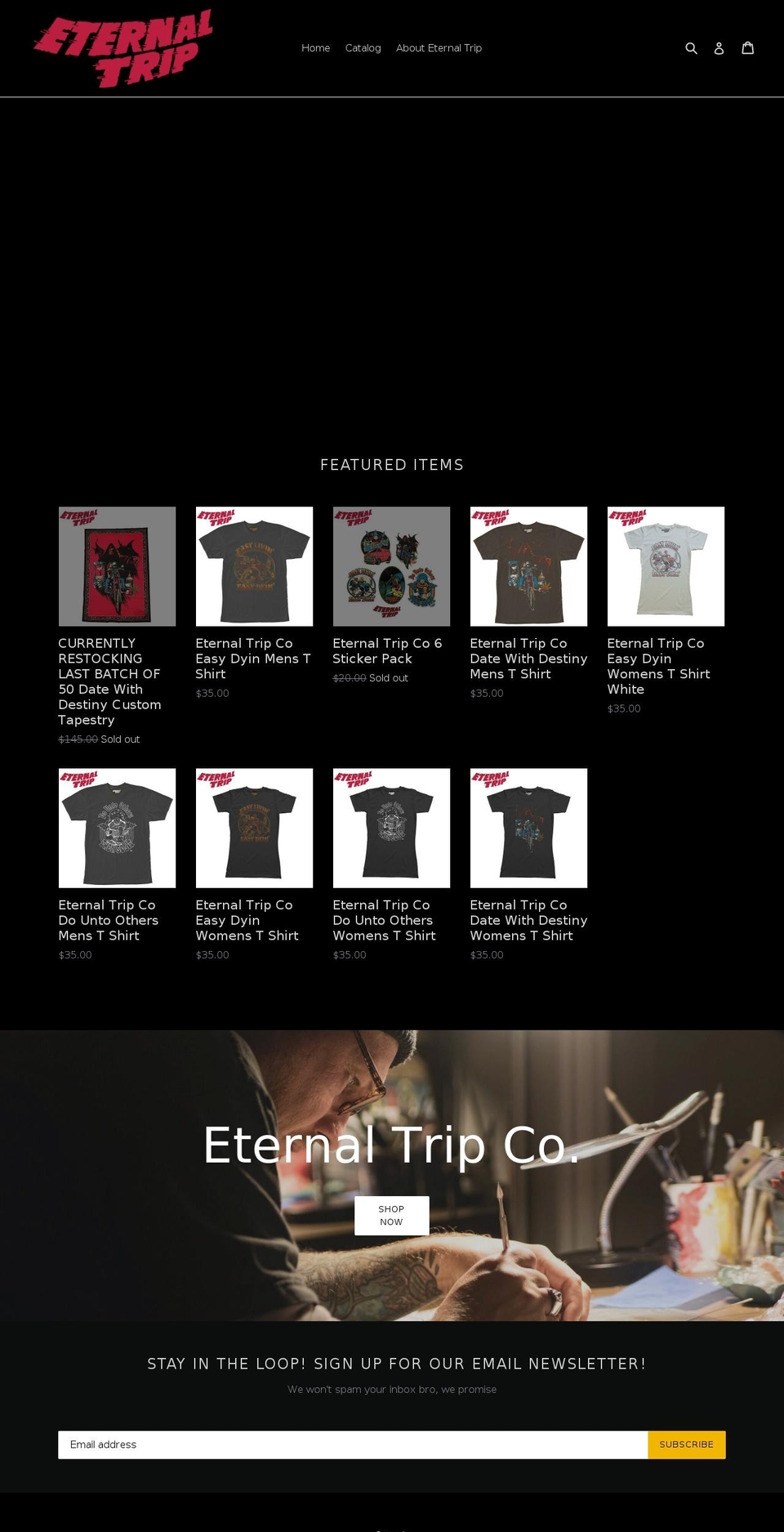 Saffron Shopify theme site example eternaltripco.com