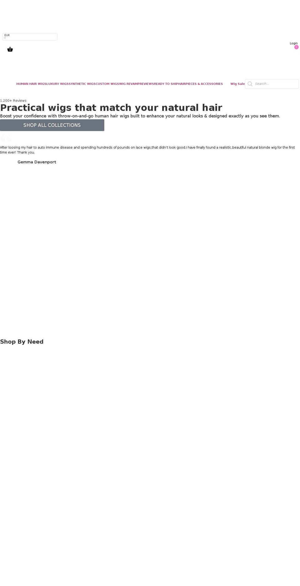 eternalwigs.com — Shopify storefront screenshot