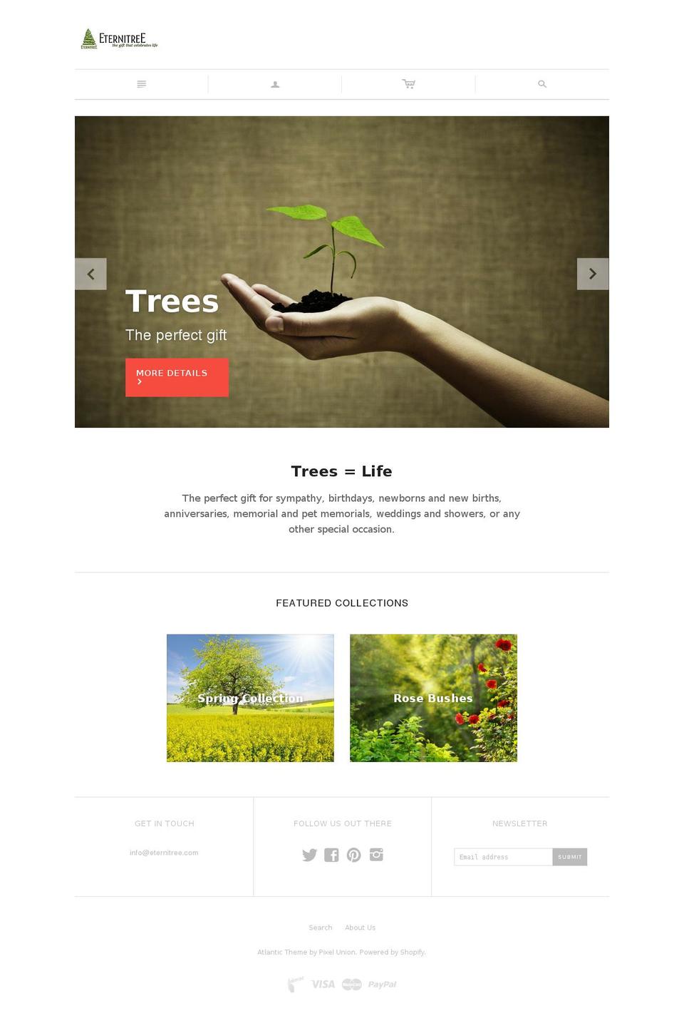 eternitree.com shopify website screenshot