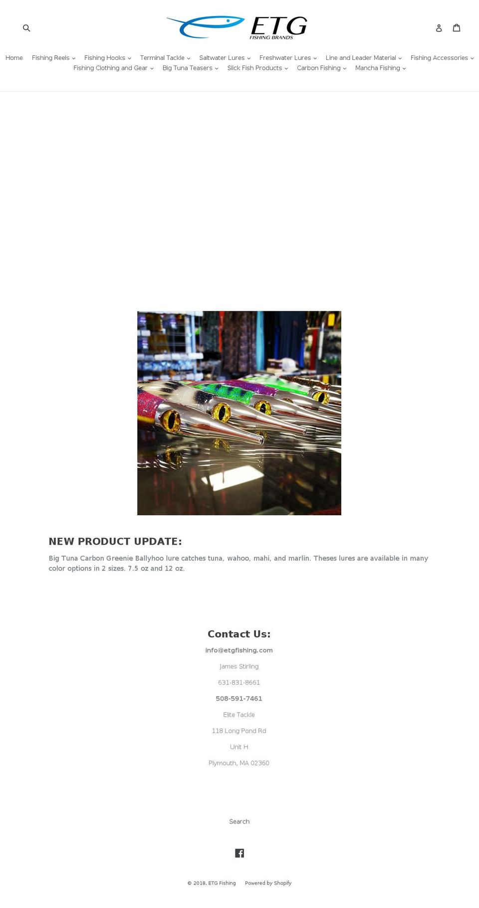 etgfishing.com shopify website screenshot
