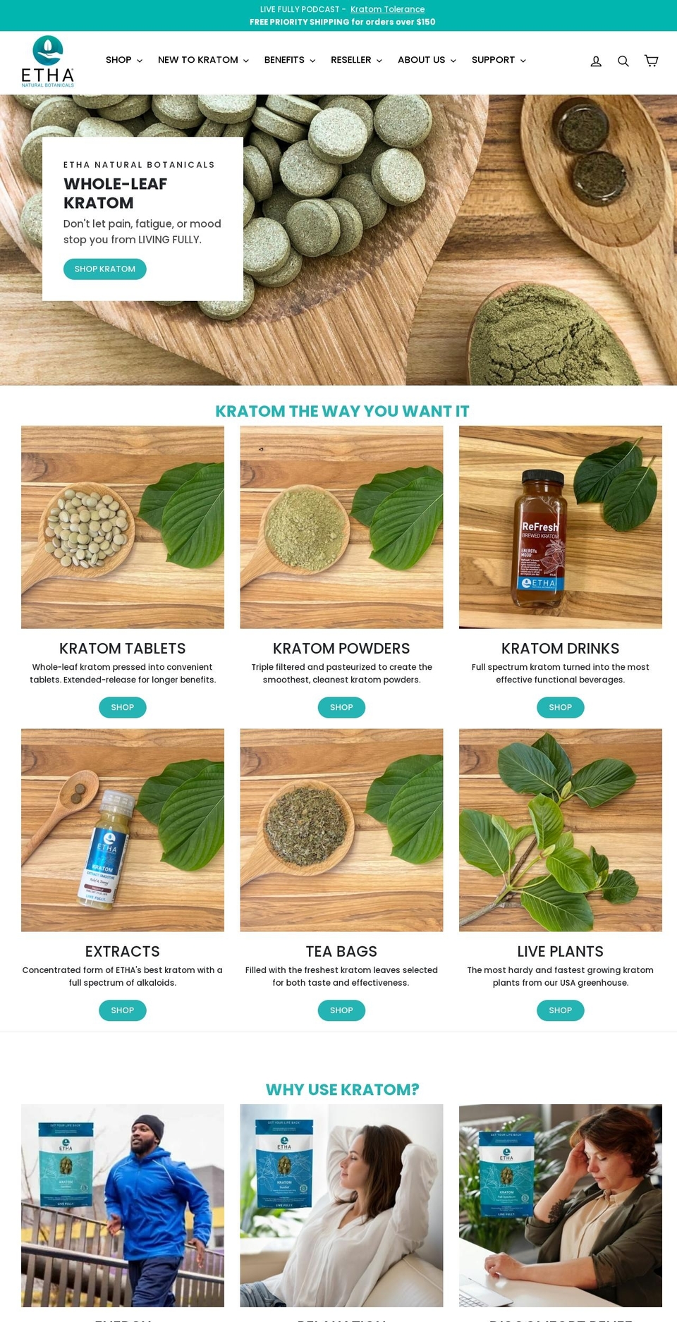 ethalivefully.com — Shopify storefront screenshot
