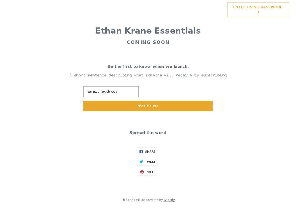 ethankrane.com shopify website screenshot