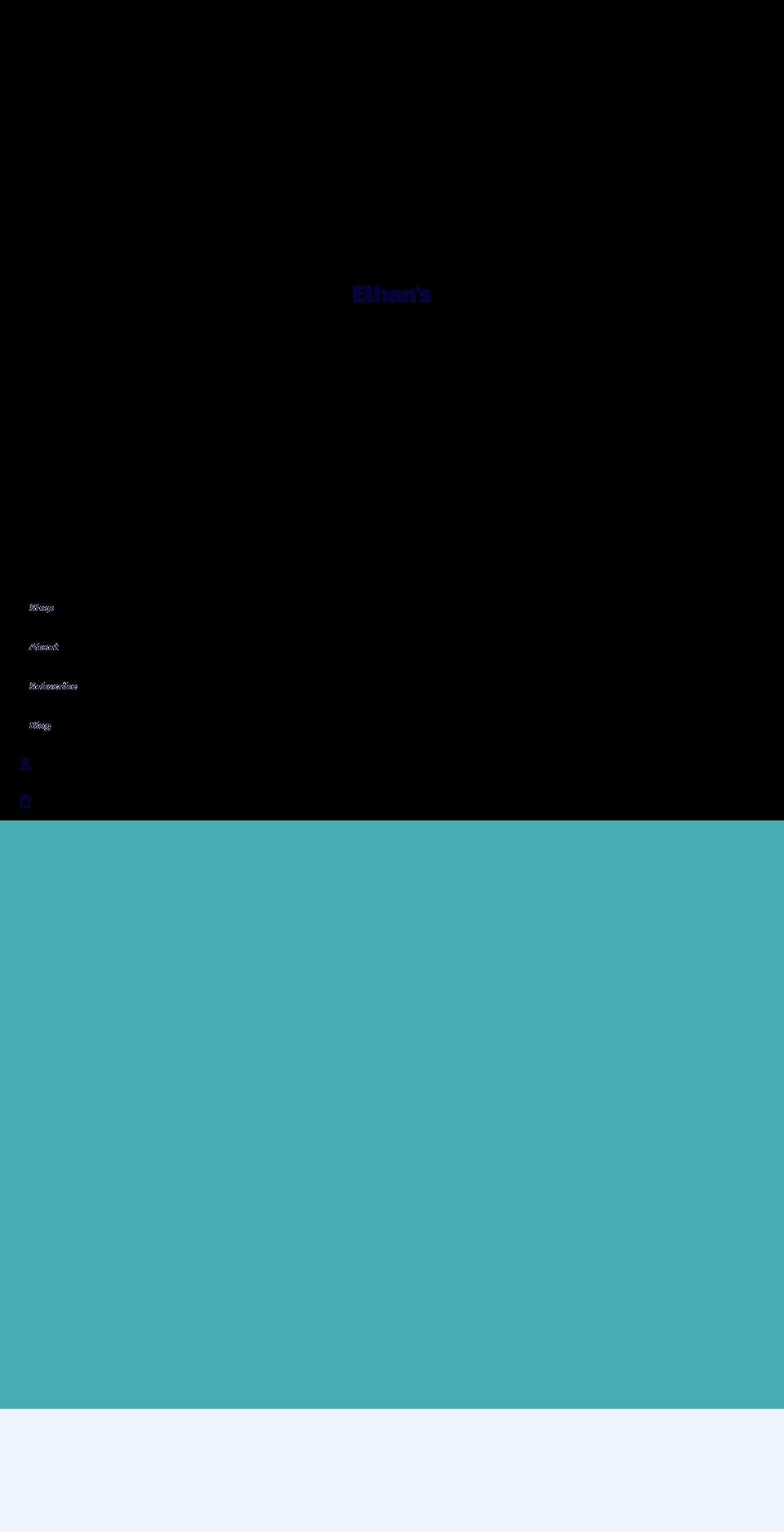 ethans.com shopify website screenshot