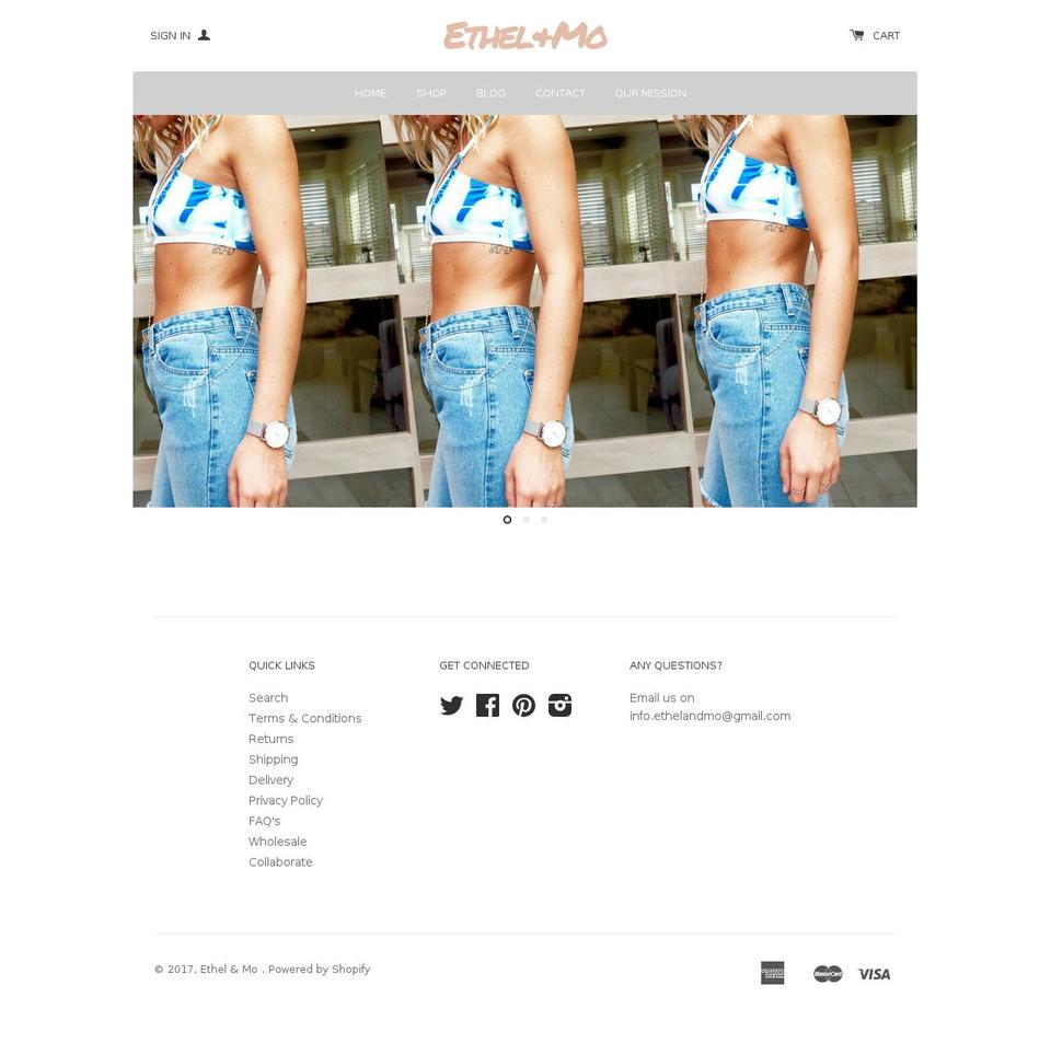 ethelandmo.com shopify website screenshot