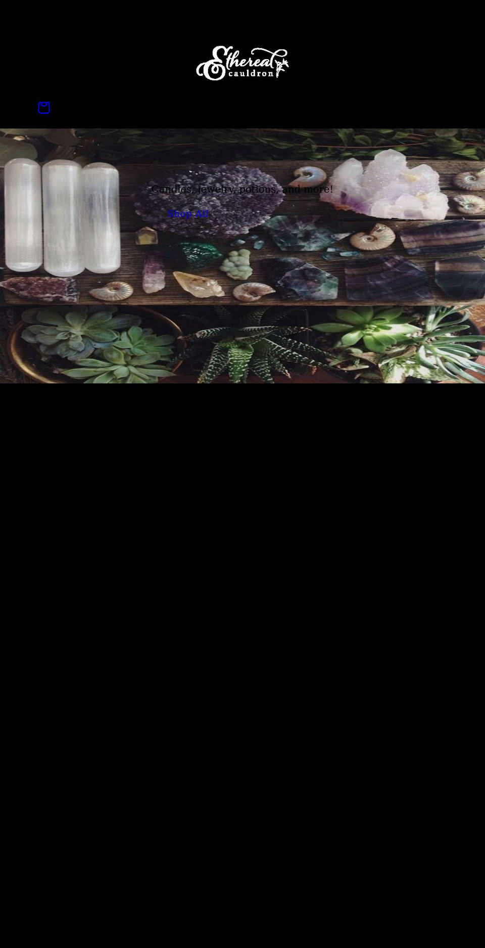 etherealcauldron.com shopify website screenshot